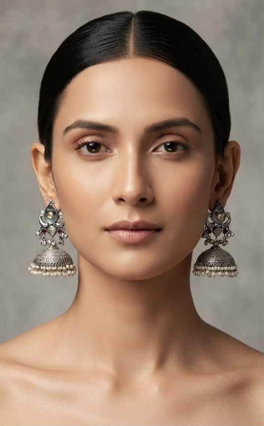 Mirage Oversized Jhumka Earrings