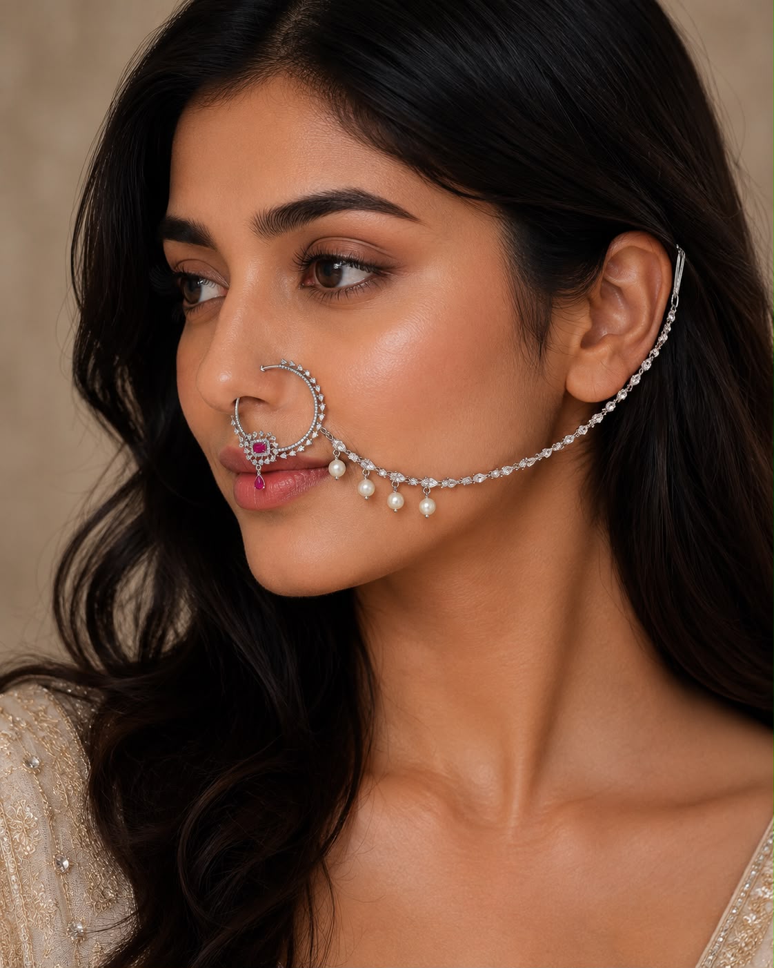 Mehreen Rubies and Diamond Nath