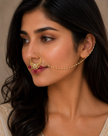 Gul Handcrafted Pearl Nath