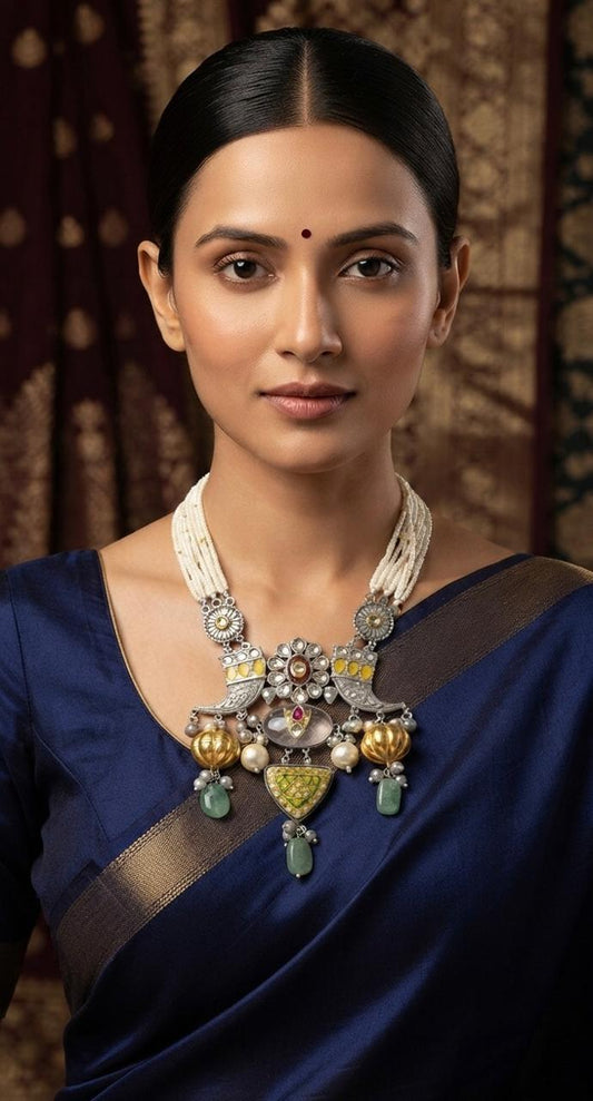 Noor oxidised adjustable oxidised necklace