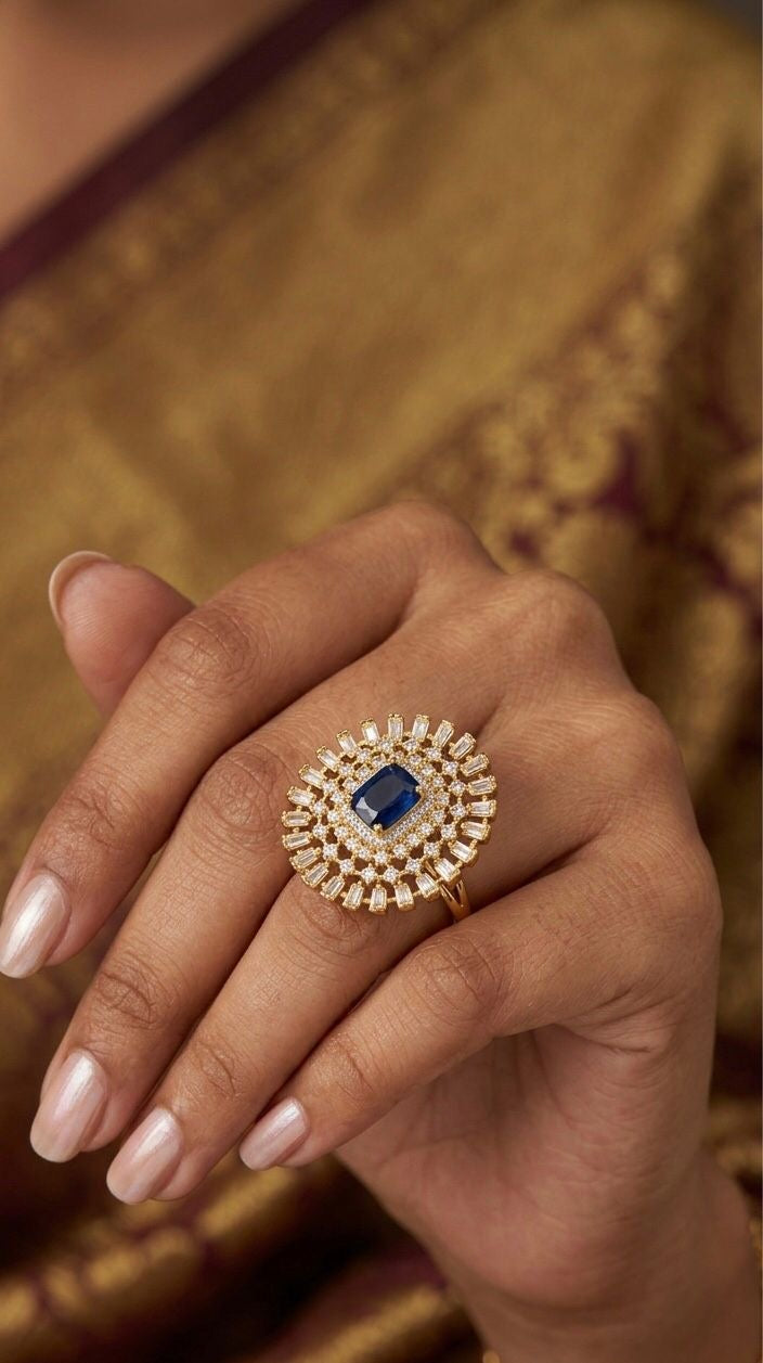 The Sapphire Empress Cocktail Ring
