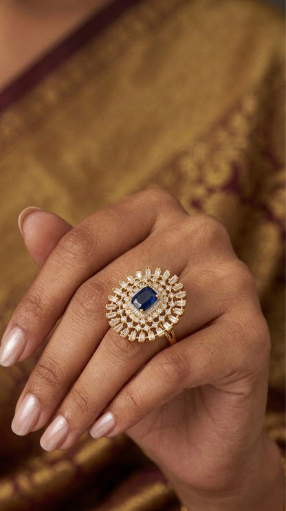 The Sapphire Empress Cocktail Ring