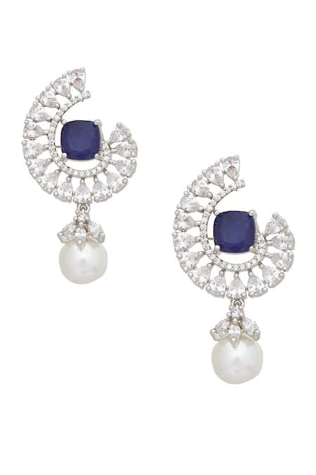 Circular shaped diamond drop earrings