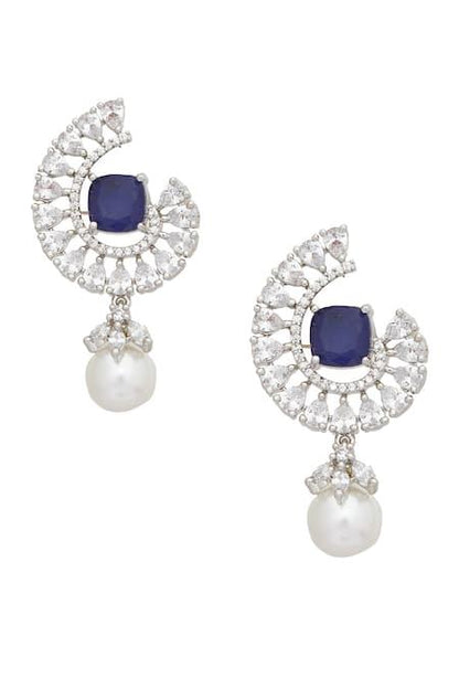 Circular shaped diamond drop earrings