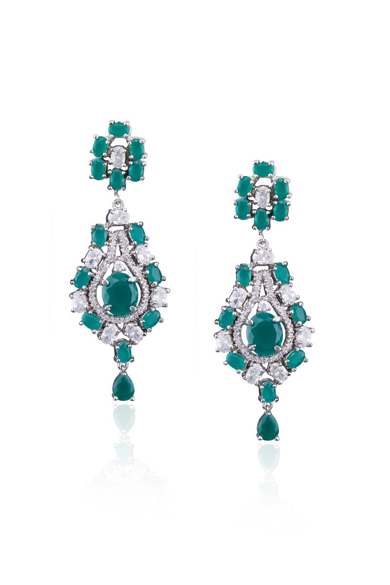 Suhana Diamond and Emerald Necklace Set
