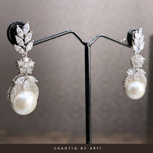 Ishya Diamond and Pearl Earrings