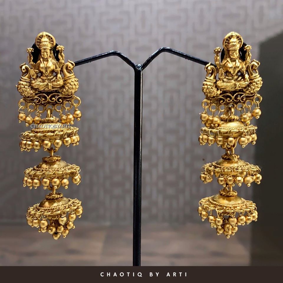 Vedha Layered Gold Plated Earrings