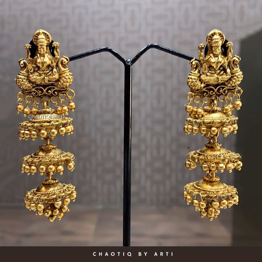 Vedha Layered Gold Plated Earrings