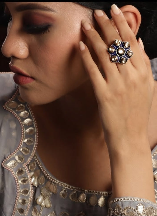Sasha polki and meenakri ring