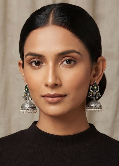 Mirage Oversized Jhumka Earrings