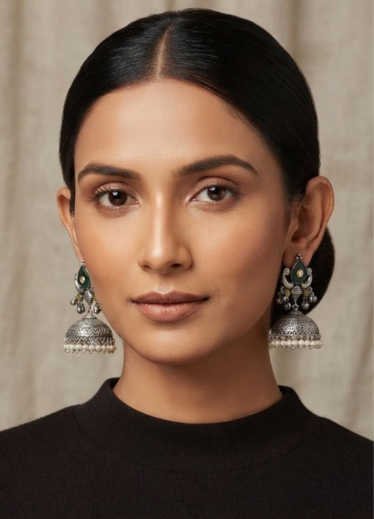 Mirage Oversized Jhumka Earrings