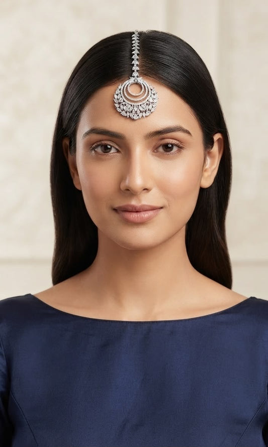 Anah Diamond studded maangtikka