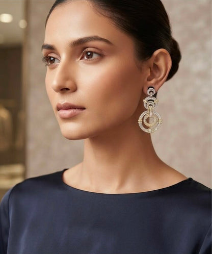 Raya Two Tone Diamond Earrings