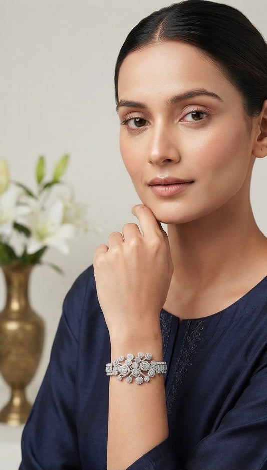 Aisha flower hued diamond bracelet