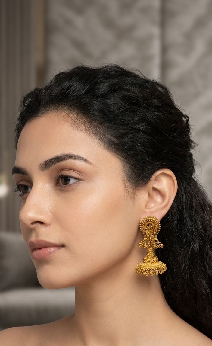 Mahira Gold-Plated Jhumka Earrings