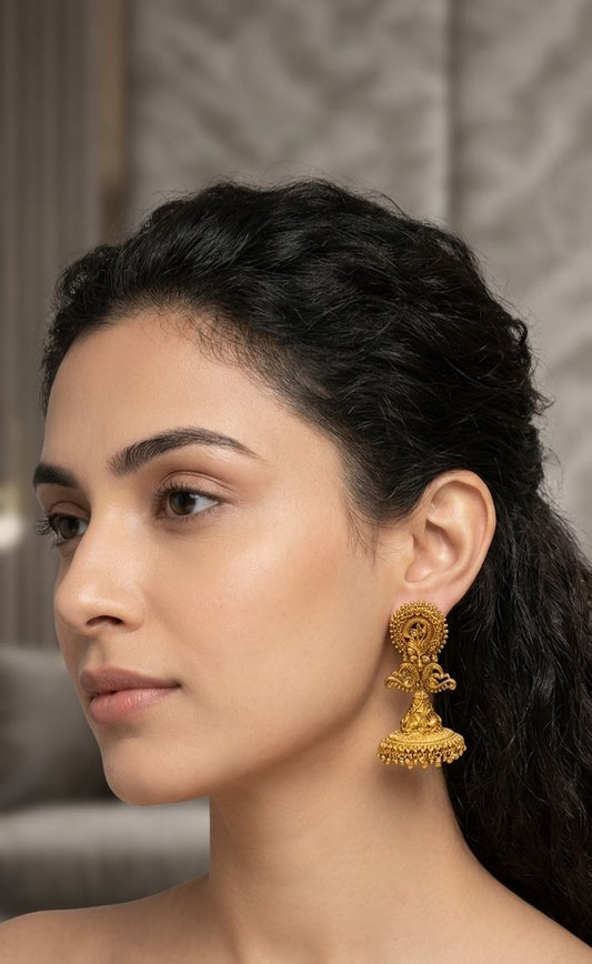 Mahira Gold-Plated Jhumka Earrings