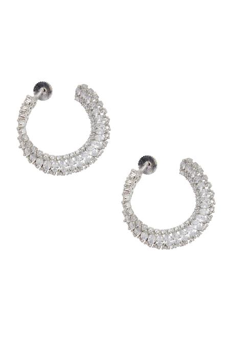 Diamond hued hoop earrings