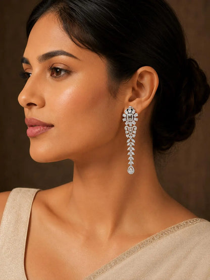 Noorani Flower Top Diamond Danglers