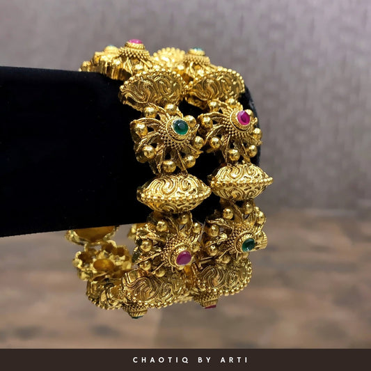 Handcrafted gold plated traditional bangles