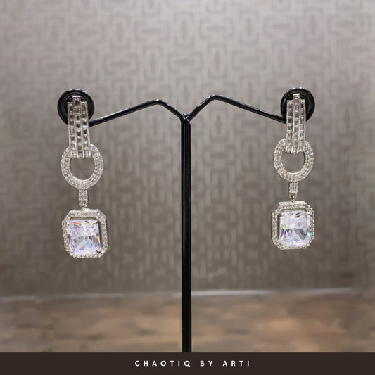Lara Medium sized diamond stone drop earrings