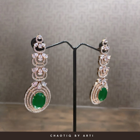 Elegant diamond studded Long earrings