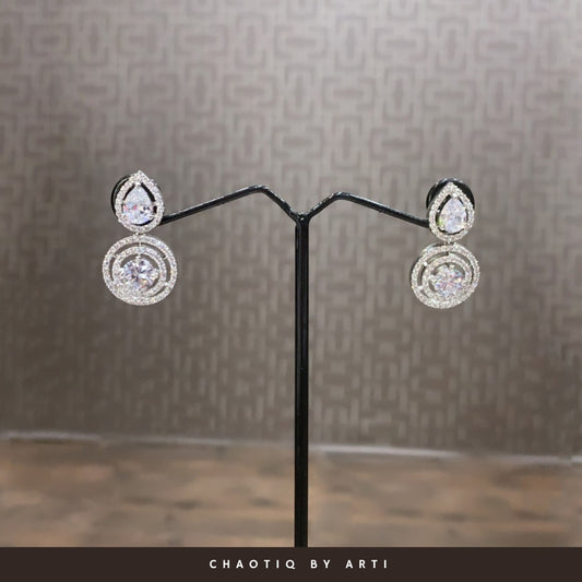 Diamond studded drops earrings