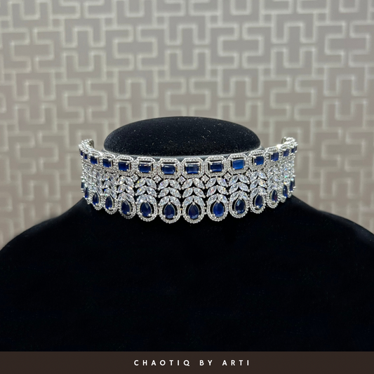 Diamond and sapphire choker set