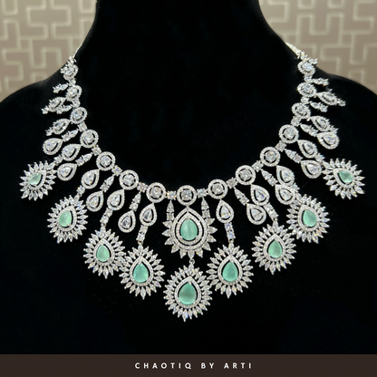 Diamond studded bridal necklace set