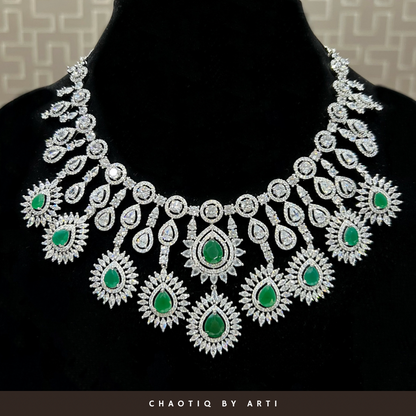 Diamond studded bridal necklace set