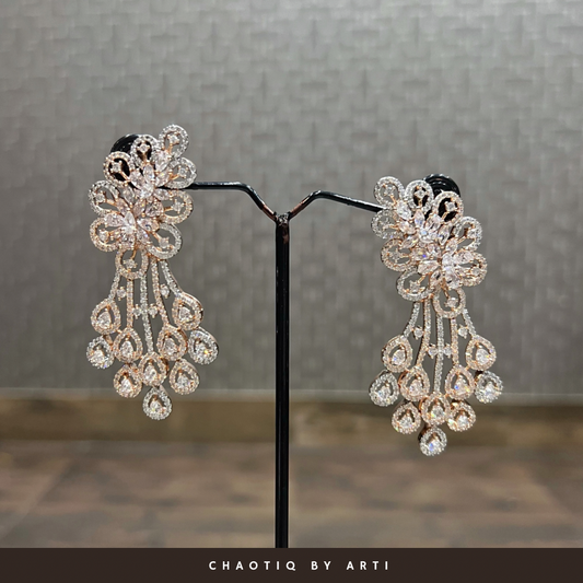 Lara Dual Tone Diamond Earrings