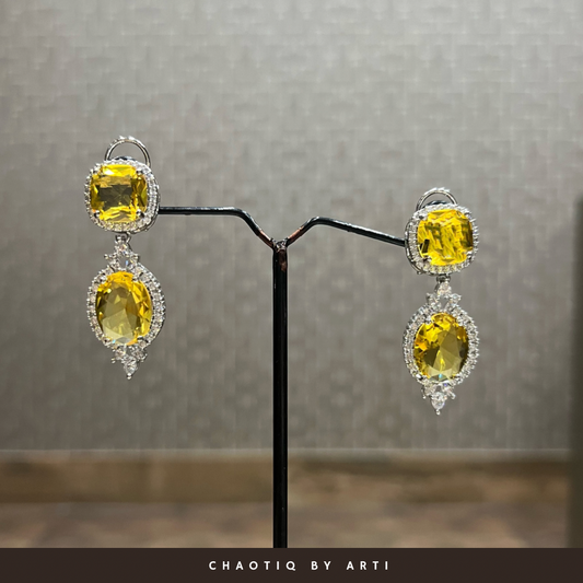 Veera Amber Double Drop Earrings