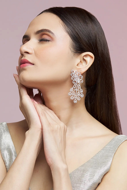 Lara Dual Tone Diamond Earrings