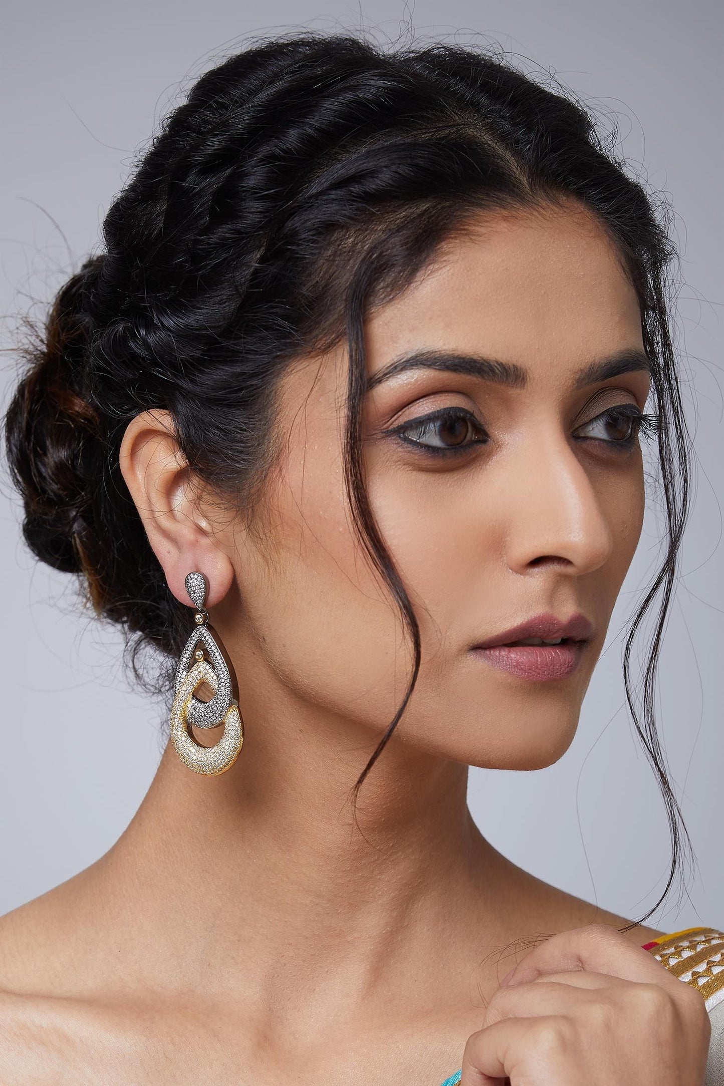 Zarina Two Tone Earrings