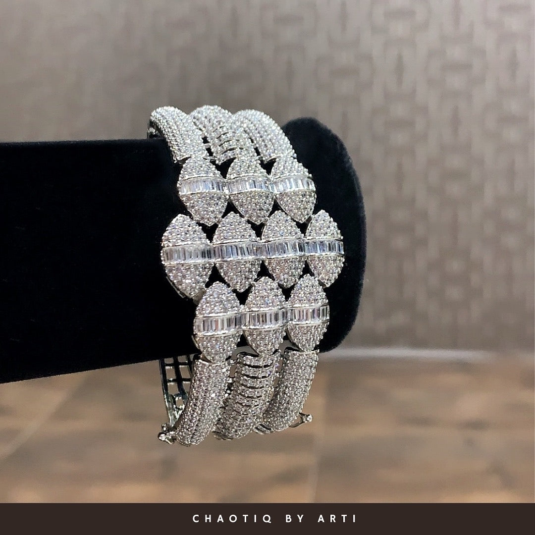 Diamond studded cuffed bracelet